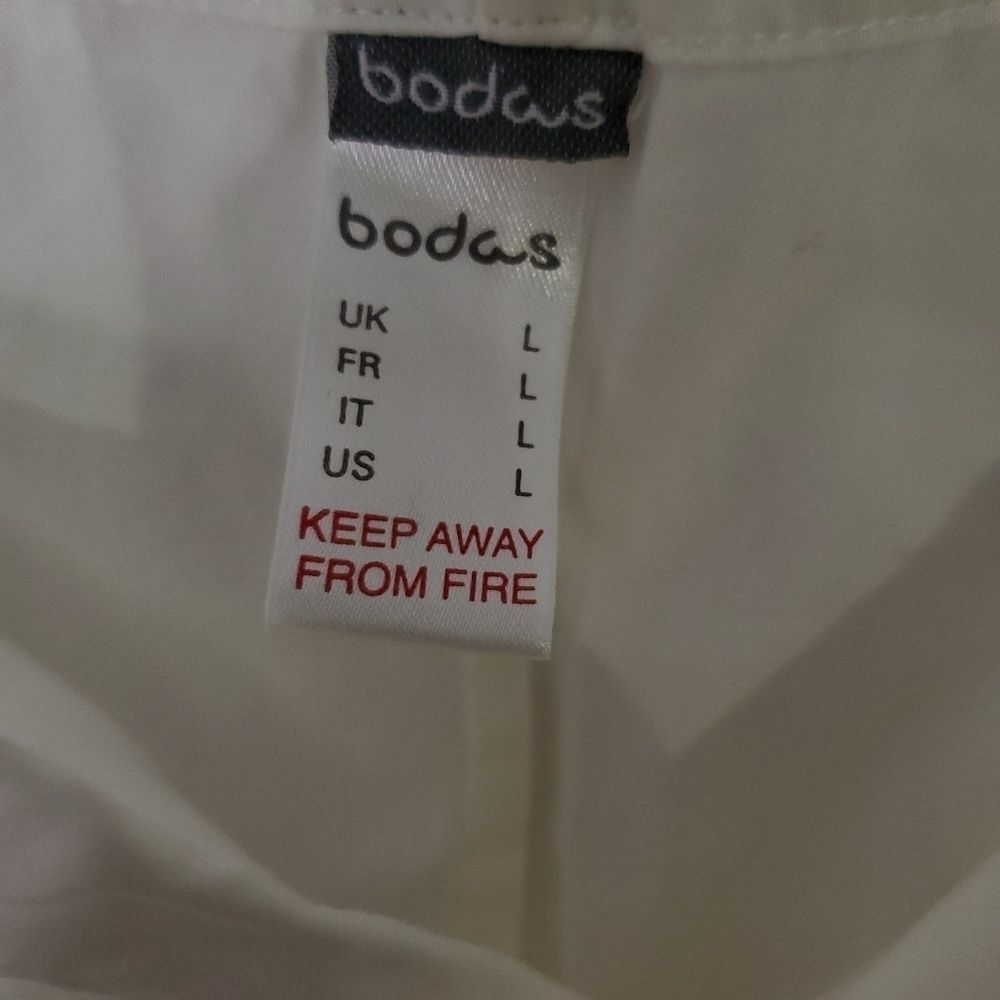 Bodas seersucker cotton pajama pant white sz Large - Picture 6 of 7